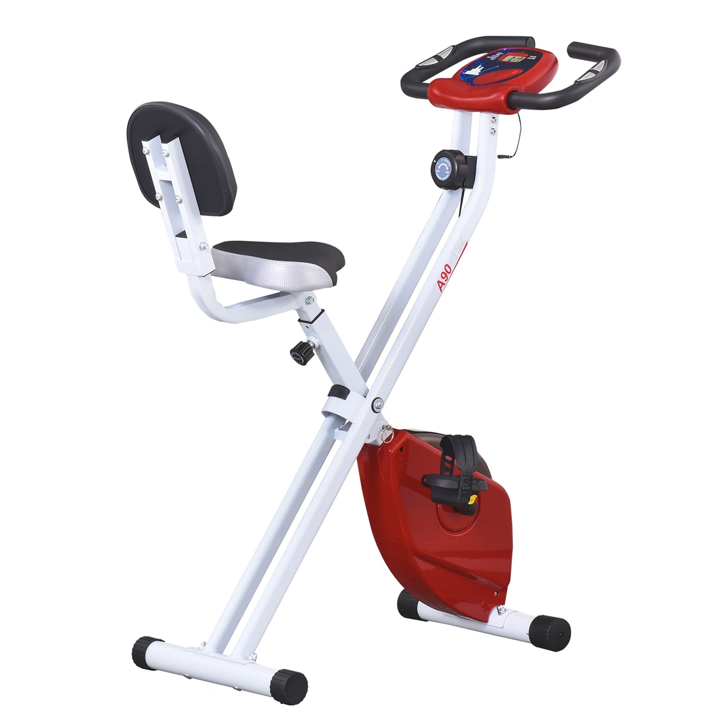 Foldable Indoor Exercise Bike with 8-Level Magnetic Resistance, LCD & Pulse Sensor