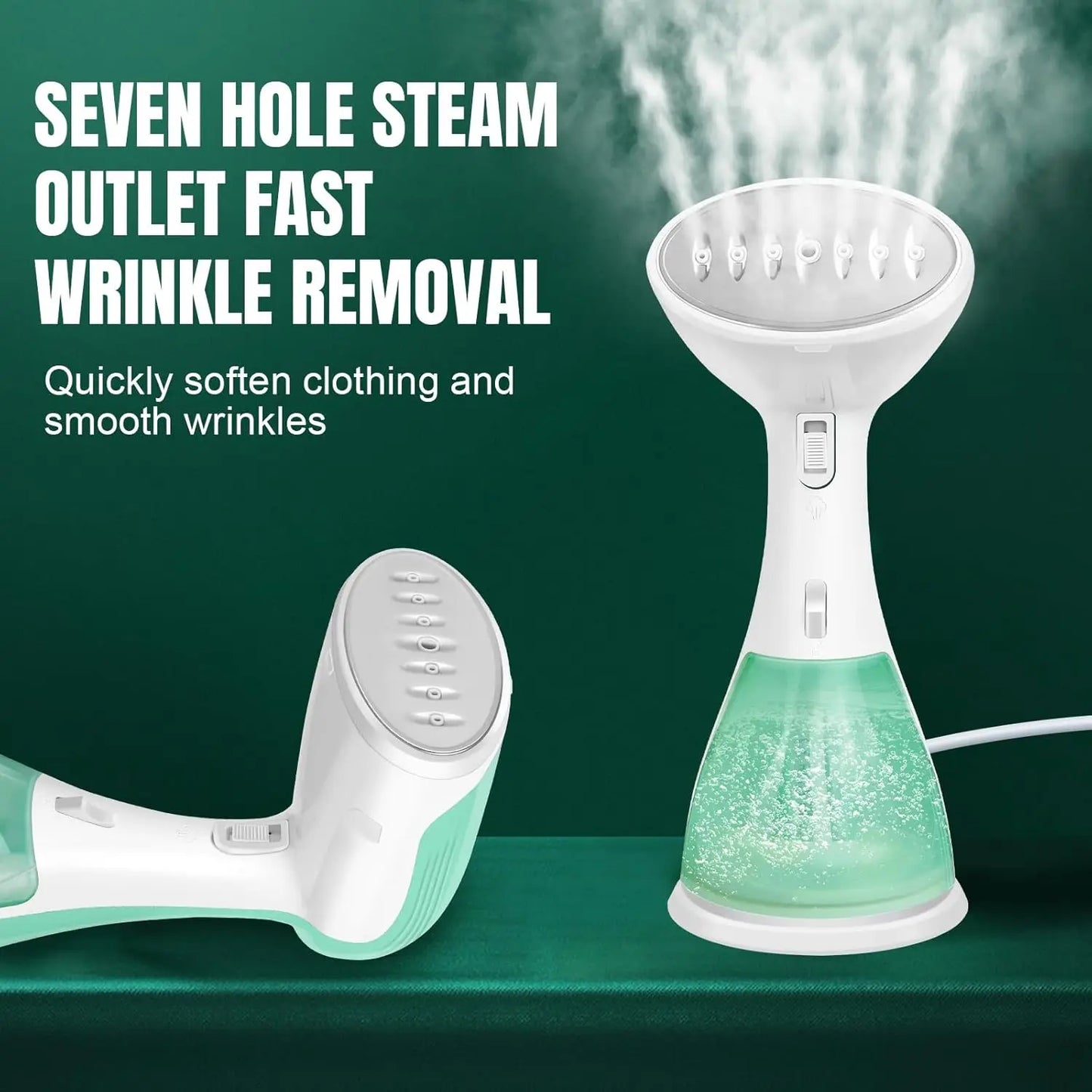 Handheld Clothes Steamer 1500W, 300ml Tank, 27g/min Steam, 30s Heat-Up