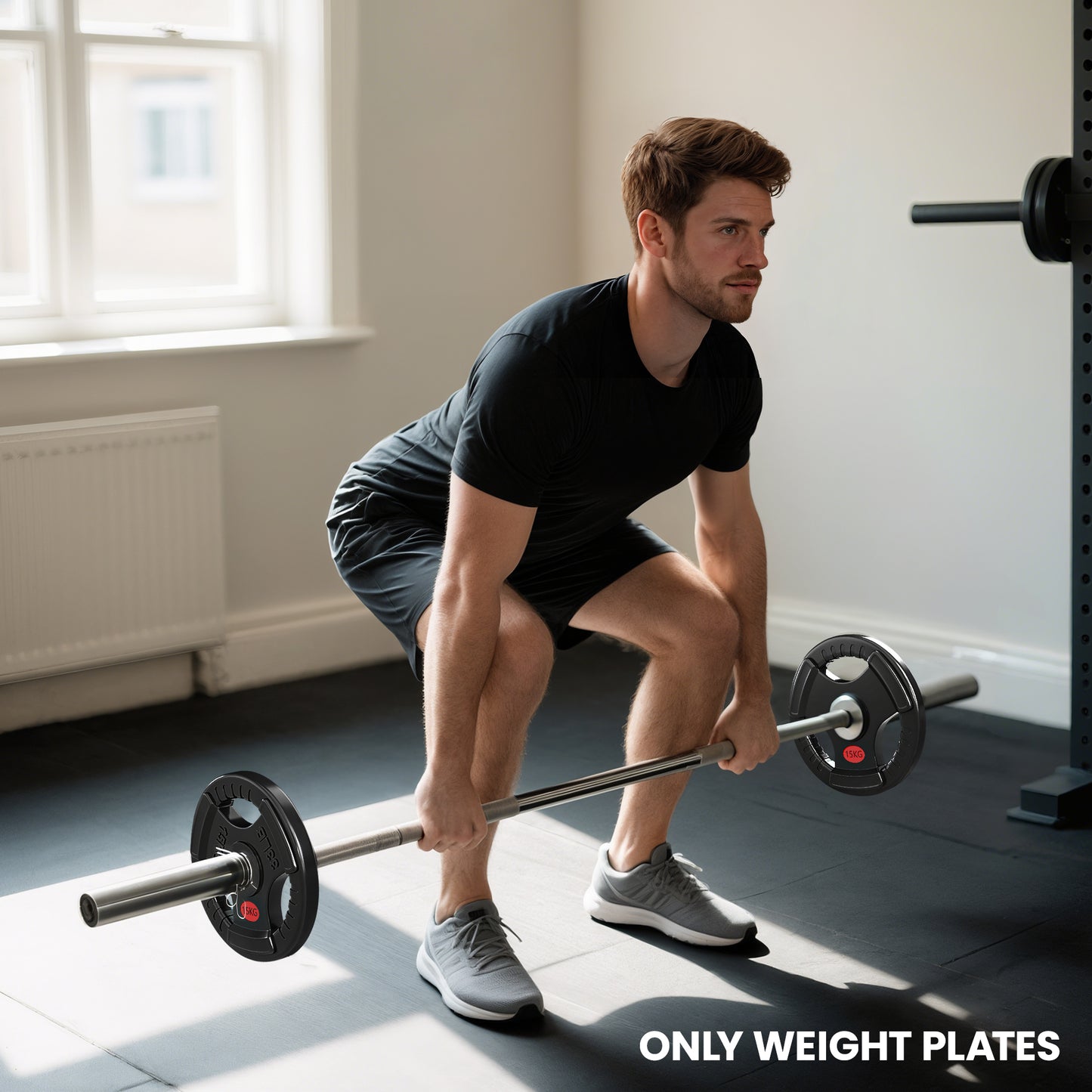 2 x 15 kg Olympic Weight Plates with PVC Coating & Grip Holes