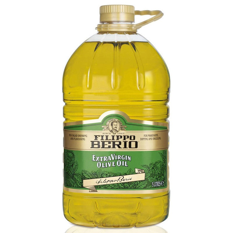 Filippo Berio Extra Virgin Olive Oil 5L - Rich Fruity Flavour Dressing Pack