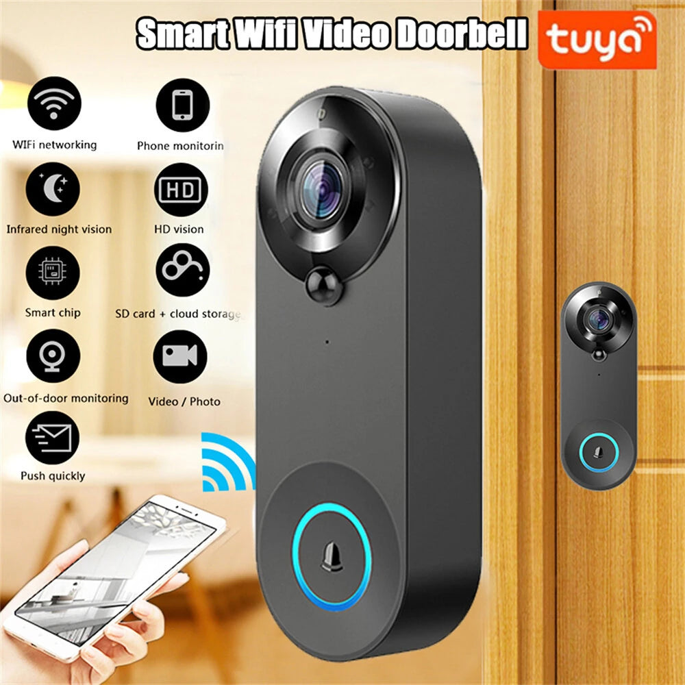 1080P Smart Video Doorbell with Night Vision, PIR Motion & Two-Way Audio