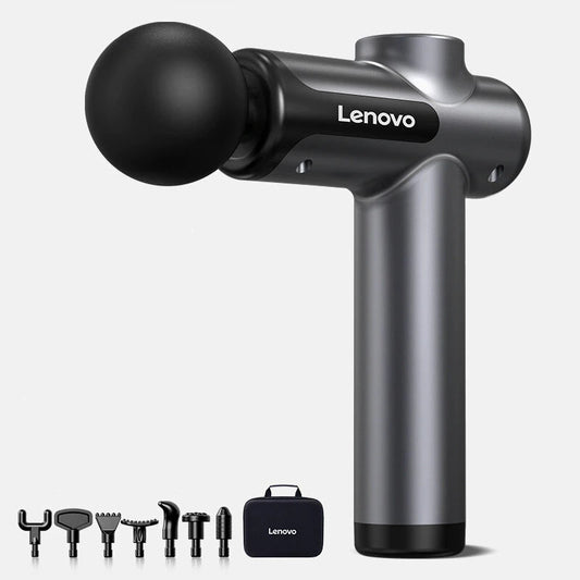 Lenovo Massage Gun with Case – 8 Heads, 99 Levels, 13kg Force