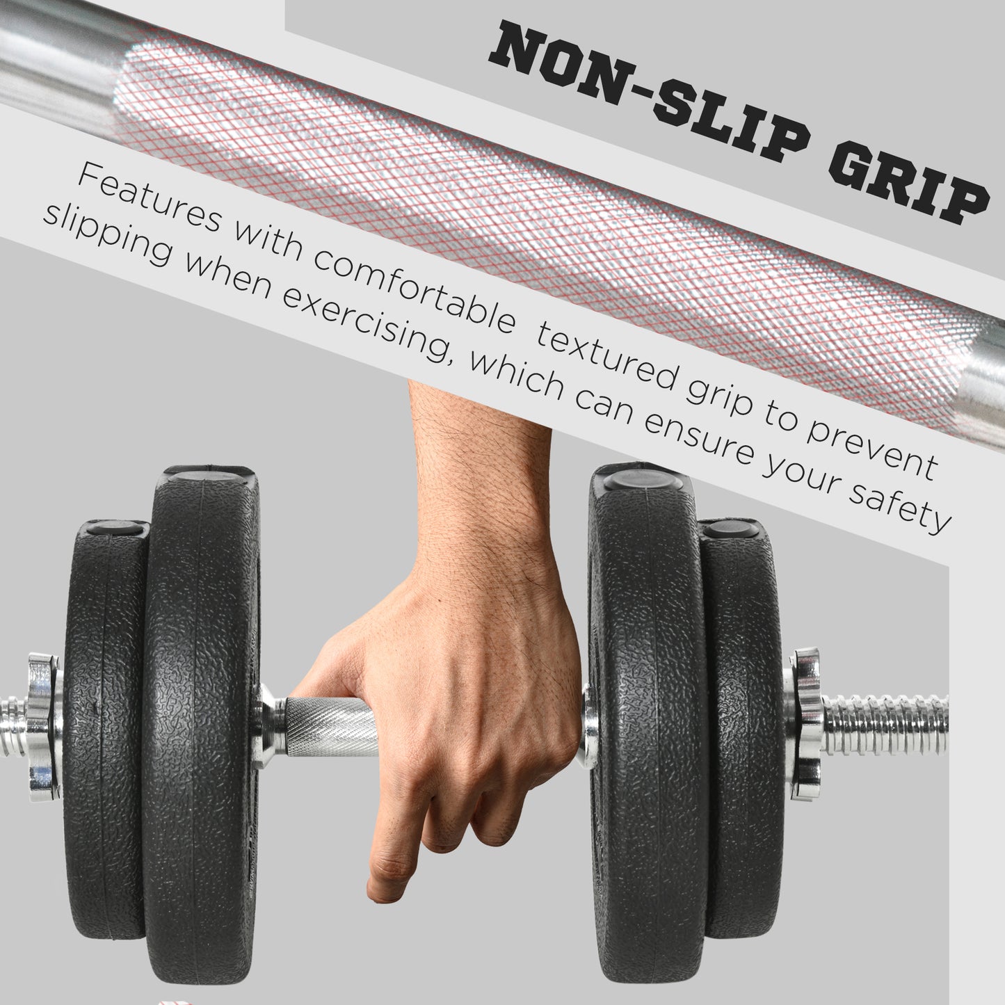 20kg Adjustable Dumbbell Set with 4x2.5kg & 4x1.5kg Weights
