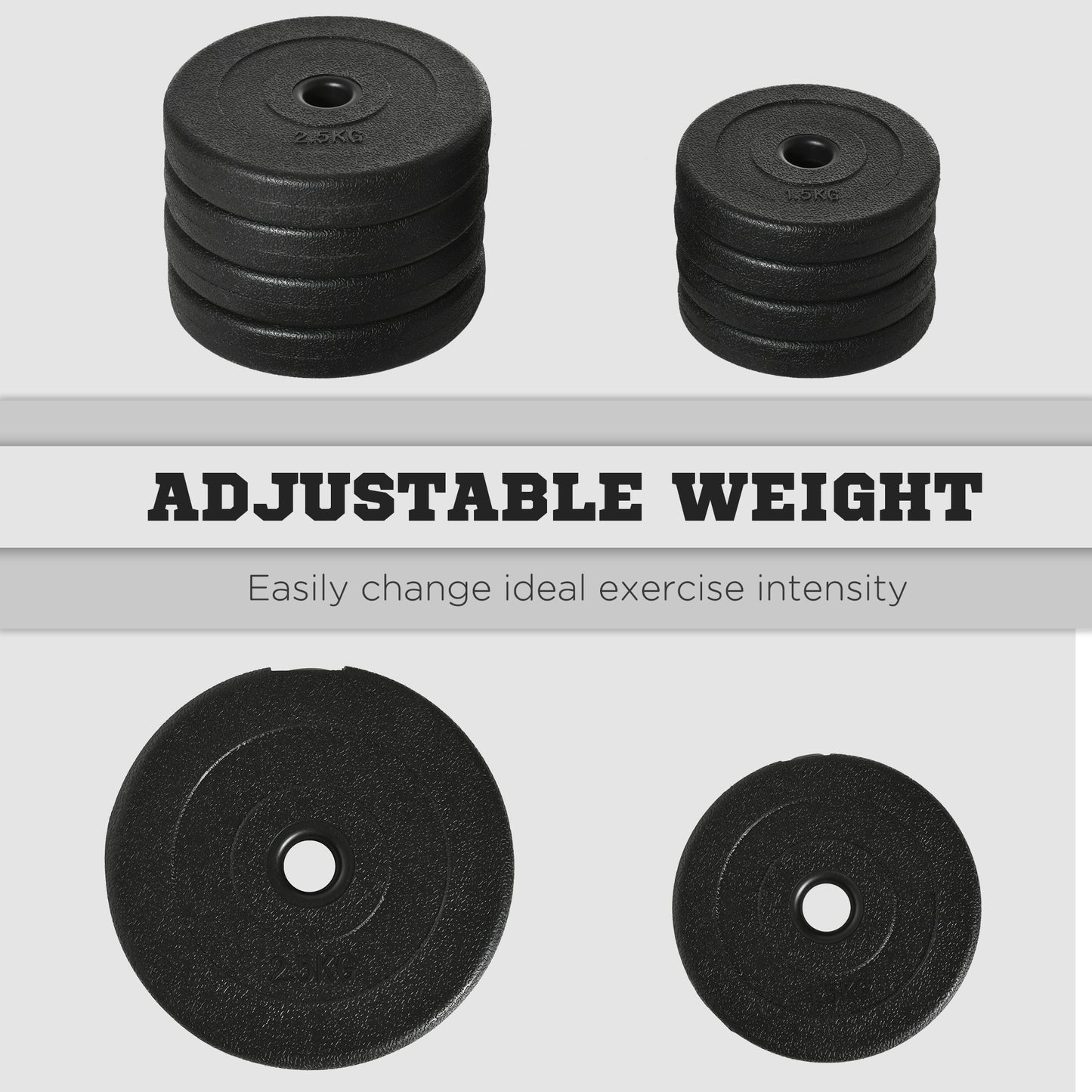 20kg Adjustable Dumbbell Set with 4x2.5kg & 4x1.5kg Weights