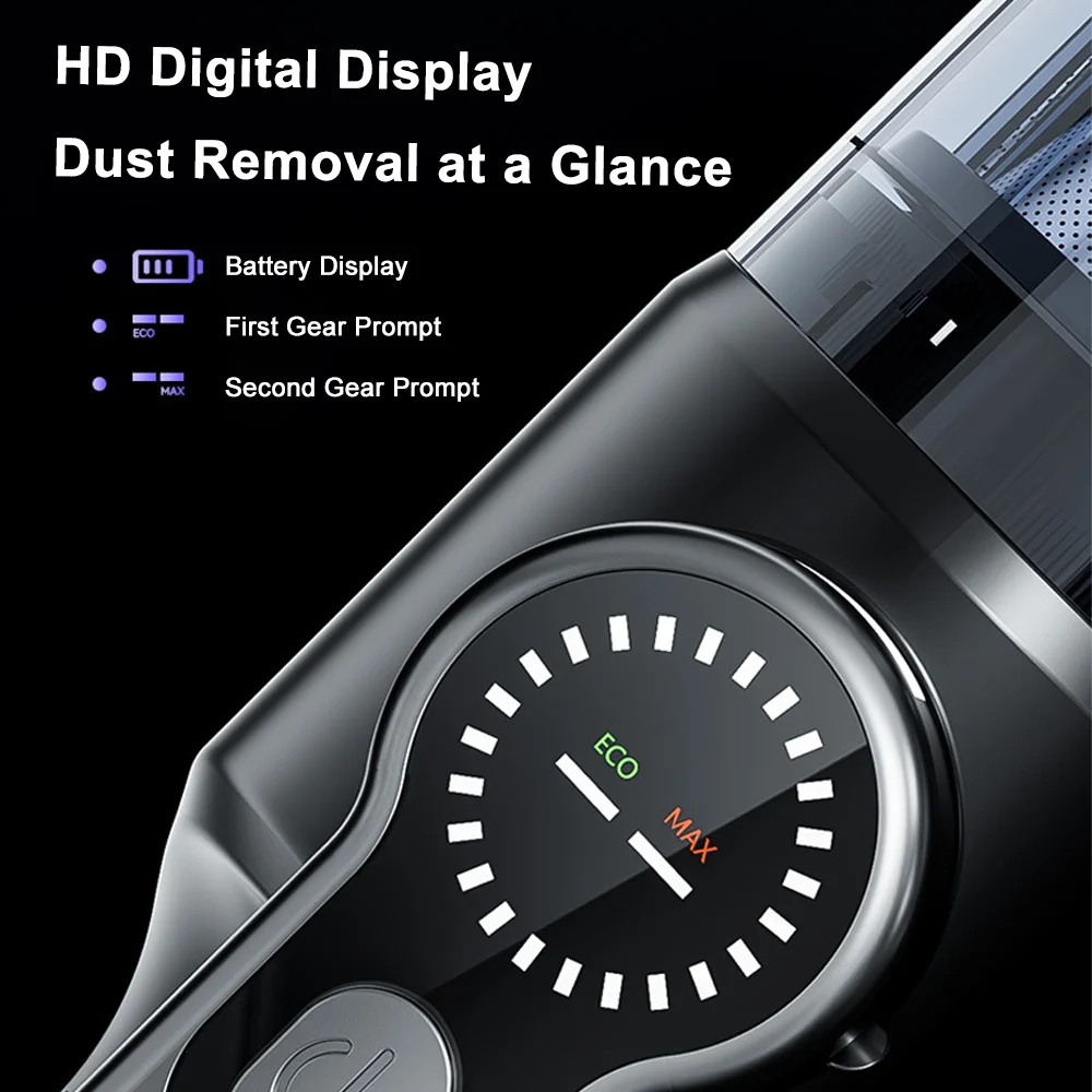 Cordless Handheld Vacuum Cleaner with Digital Display – 16000Pa 65W 5V