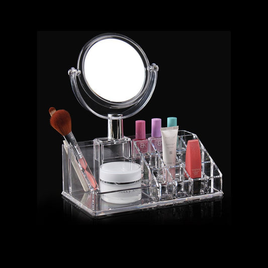 Acrylic Cosmetic Organiser with Mirror – Home Beauty