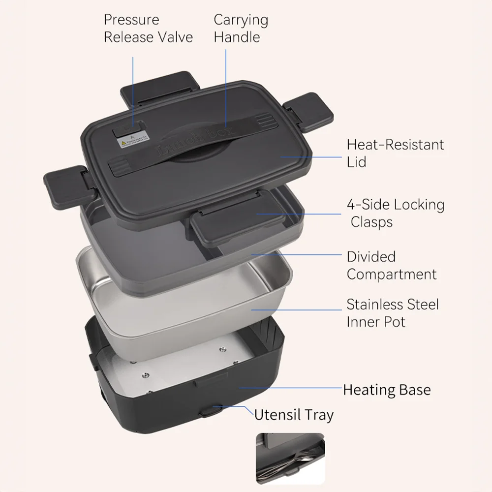 3L Electric Lunch Box 90W – Large Portable Food Warmer