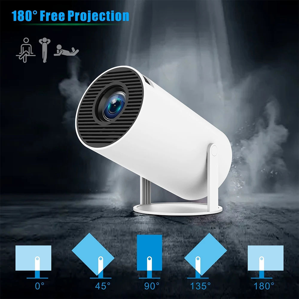 Portable Wi-Fi Projector with Android TV 11 – HD Wireless Home Cinema