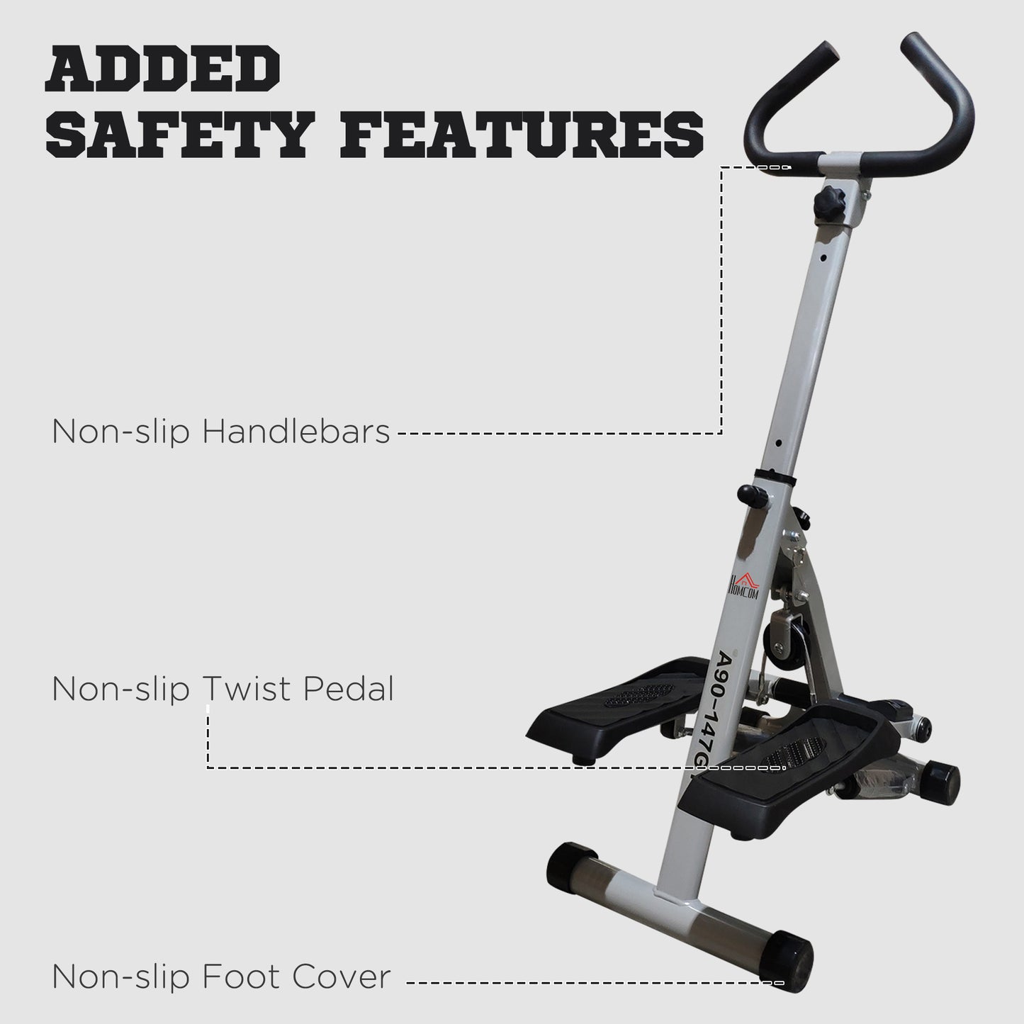Foldable Stepper with Adjustable Handlebar & LCD Display