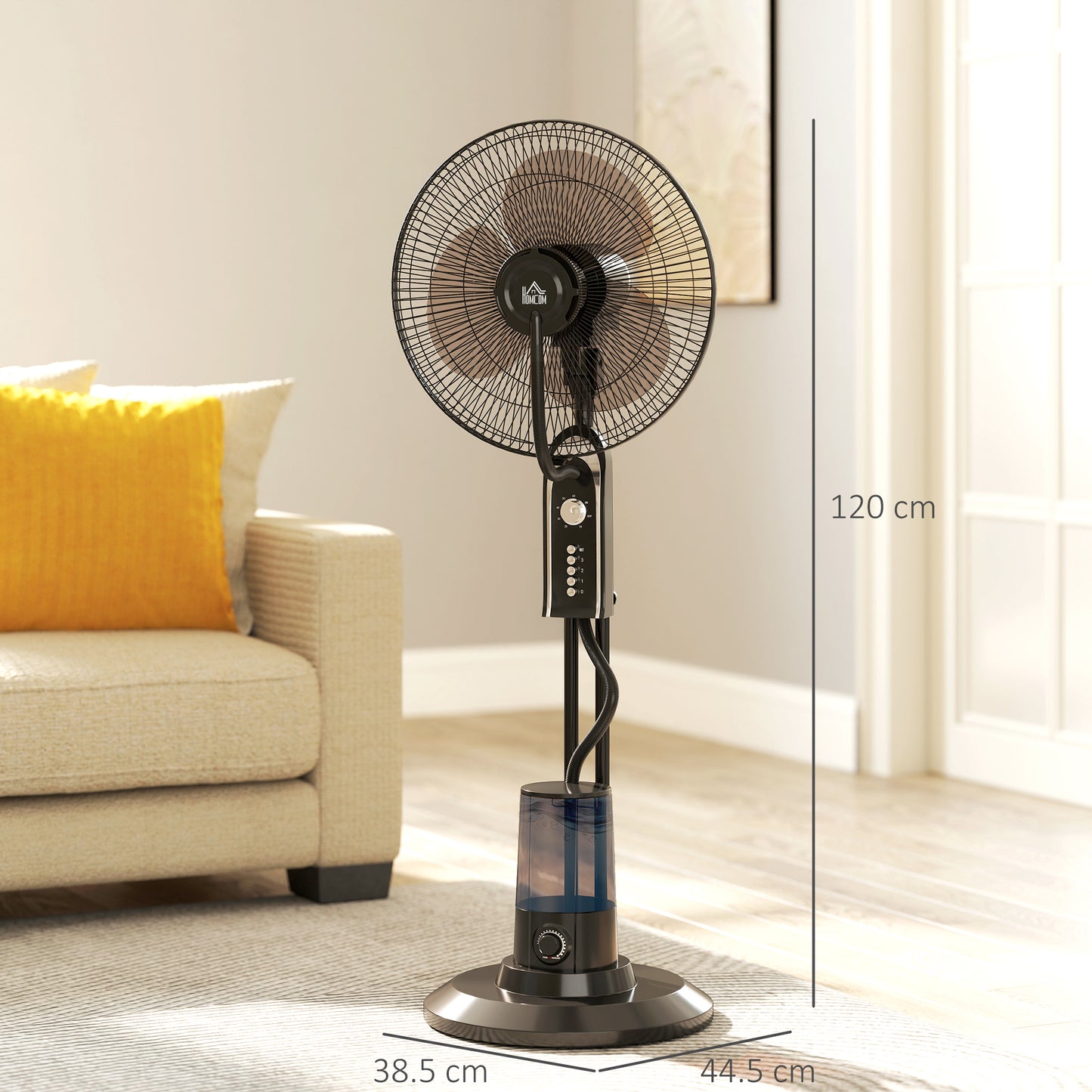 Pedestal Misting Fan with Ultrasonic Spray, 70° Oscillation