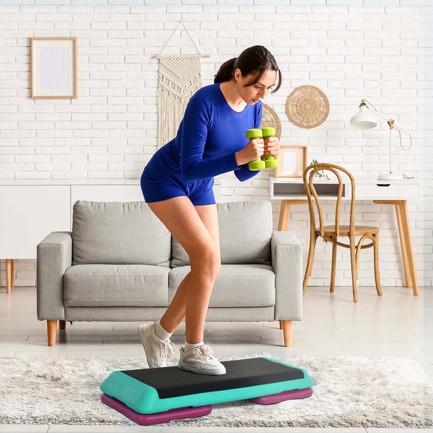 HOMCOM Adjustable Aerobic Stepper 10/15/20 cm – Non-Slip, 150 kg