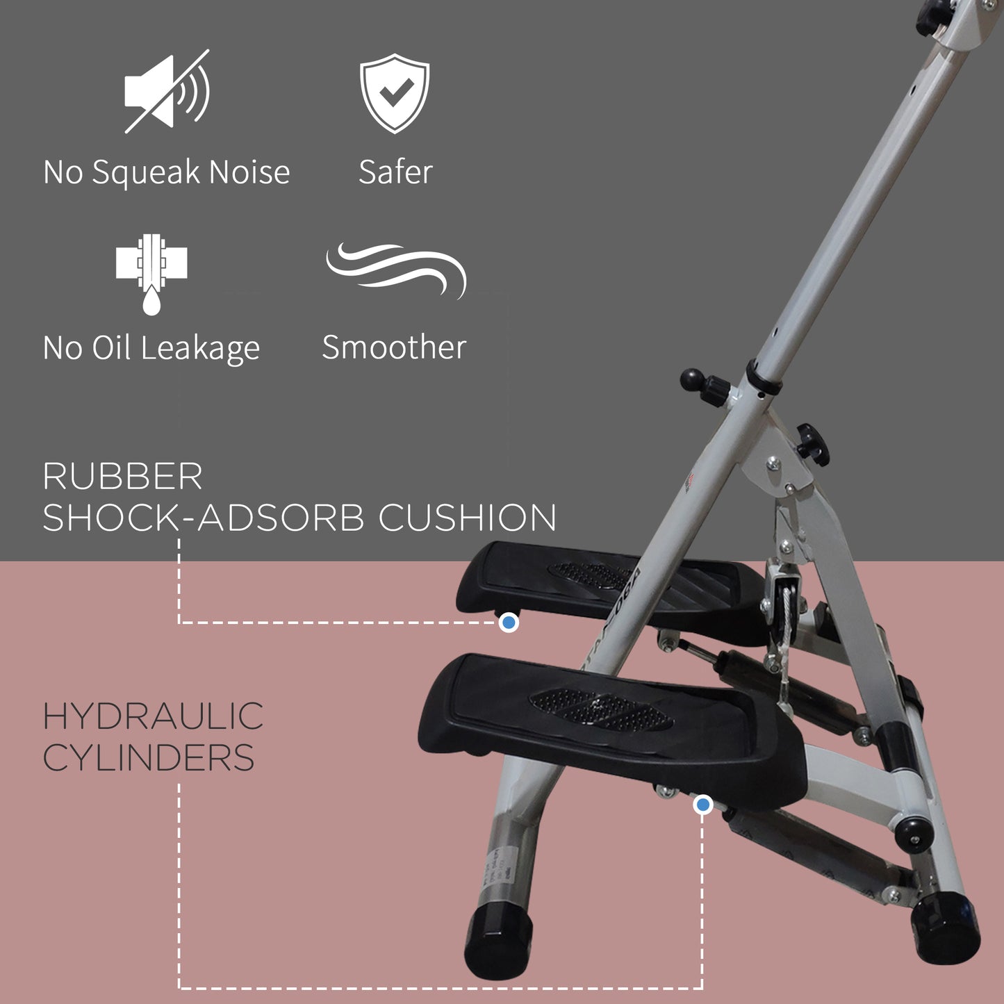 Foldable Stepper with Adjustable Handlebar & LCD Display