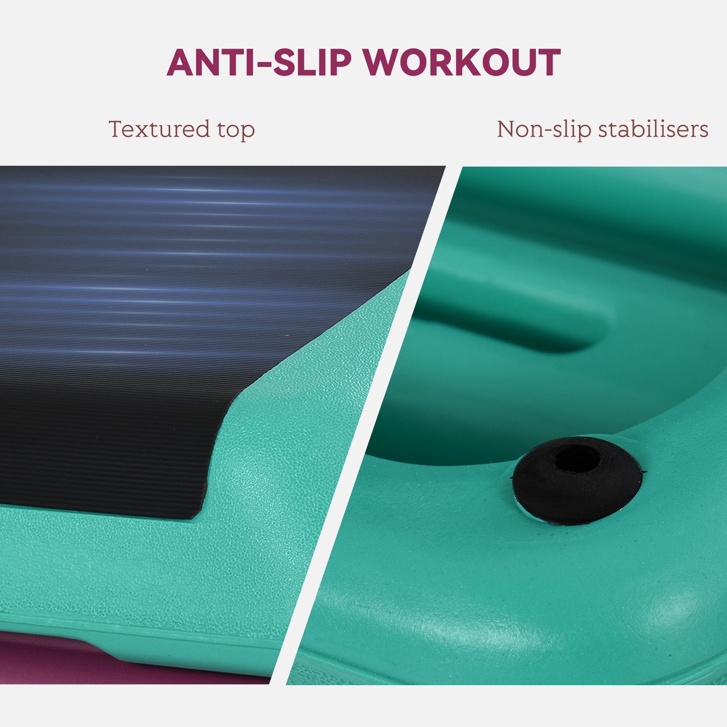 HOMCOM Adjustable Aerobic Stepper 10/15/20 cm – Non-Slip, 150 kg
