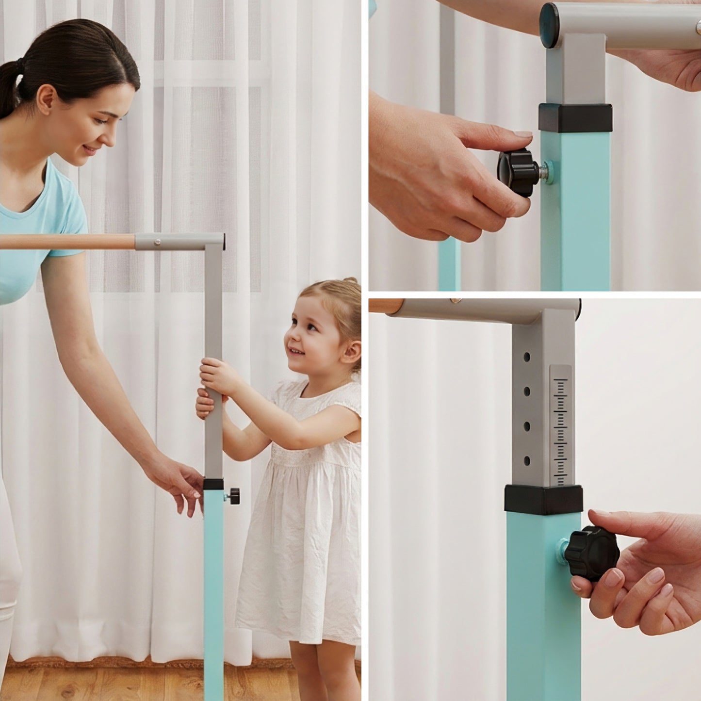 Height Adjustable Kids Gymnastics Bar – 13 Levels, 92–150 cm