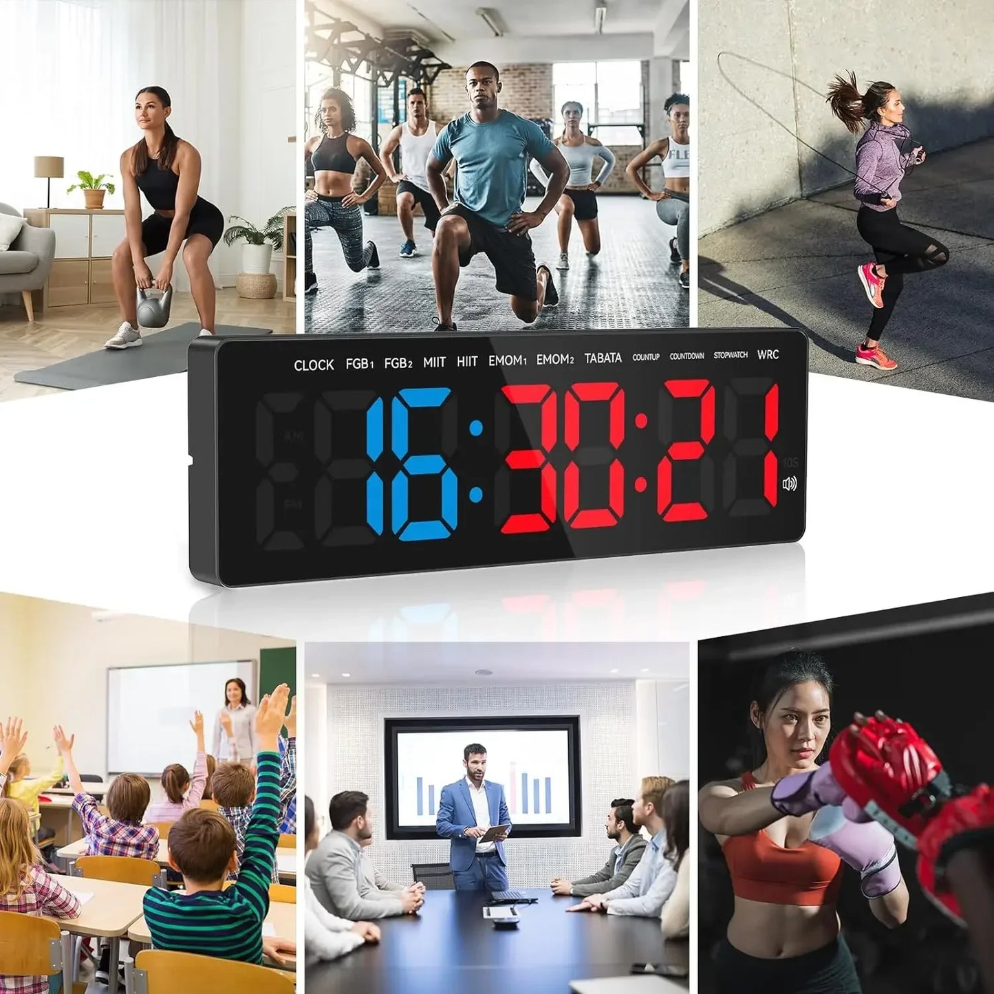 27.5" Large Gym Interval Timer with 4" Digits & Remote