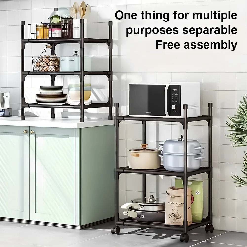 Sturdy 6-Tier Iron Storage Rack for Kitchen and Home Use
