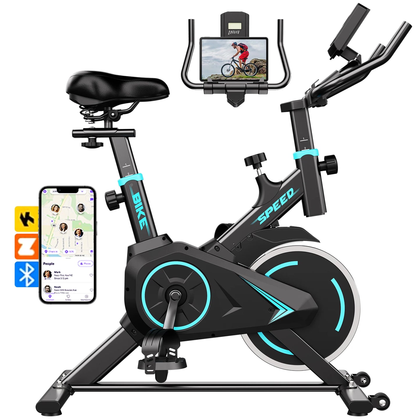 Upright Spin Exercise Bike - Silent, Zwift Connected, Stepless Resistance