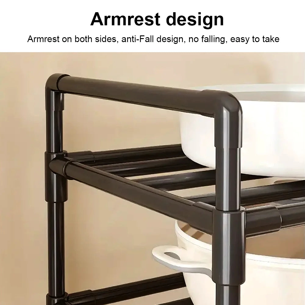 Sturdy 6-Tier Iron Storage Rack for Kitchen and Home Use