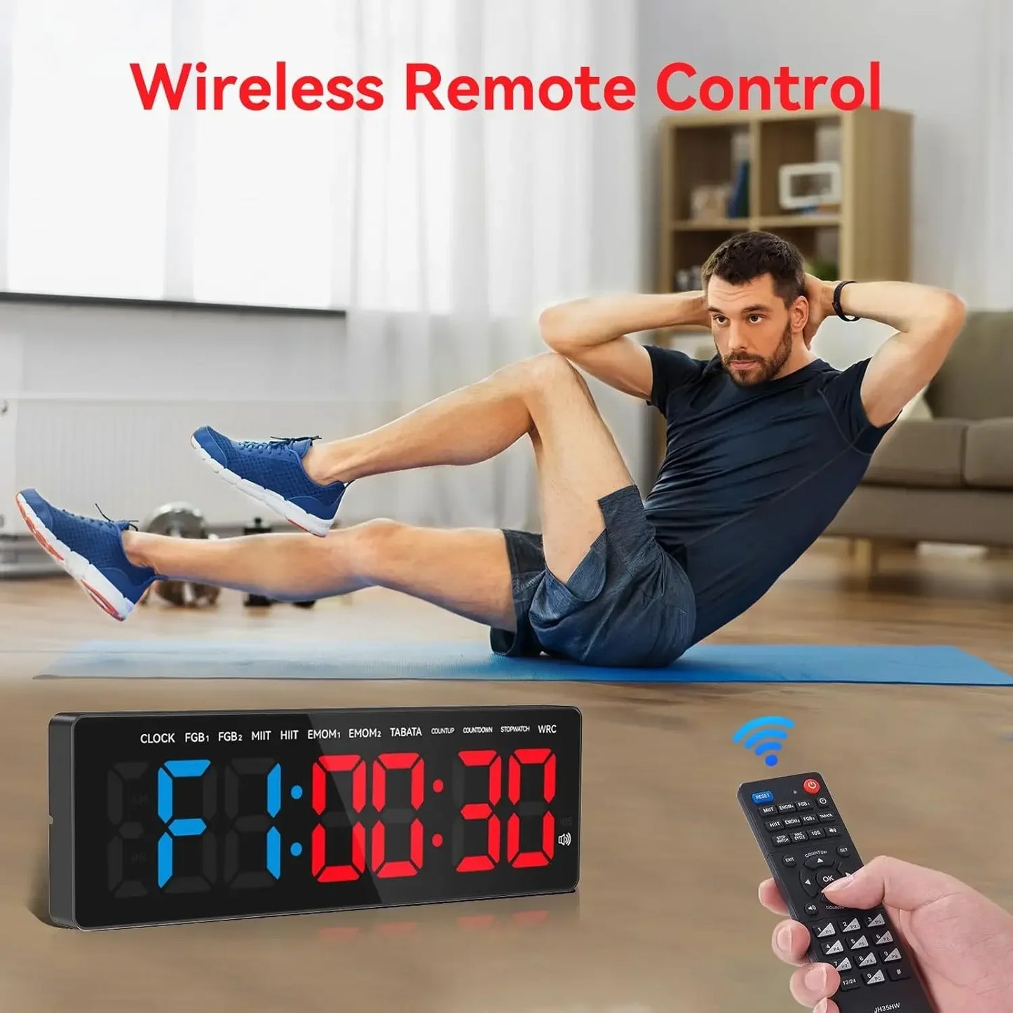 27.5" Large Gym Interval Timer with 4" Digits & Remote