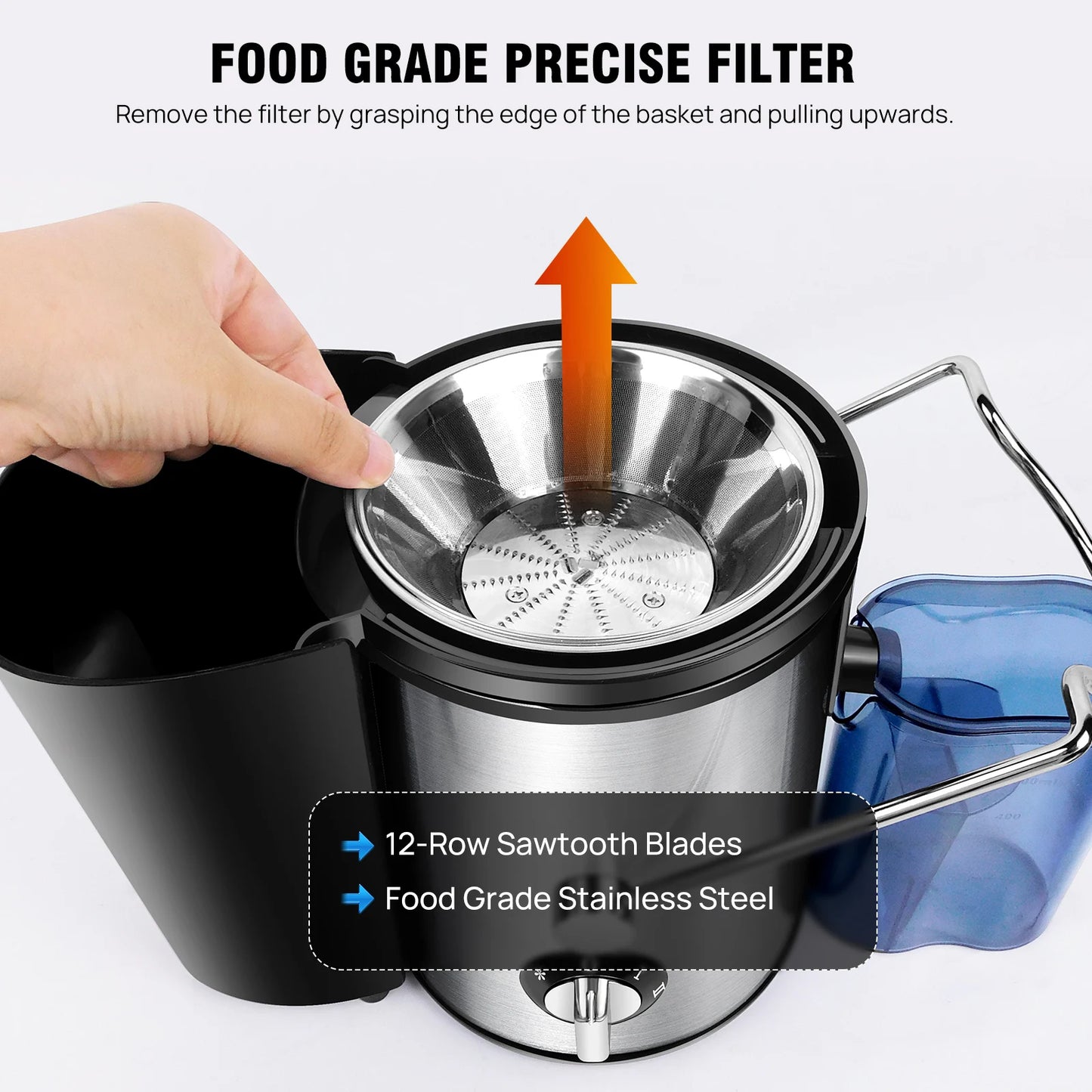 1000W Juicer with 3” Feed Chute – Easy Clean, 2-Speed