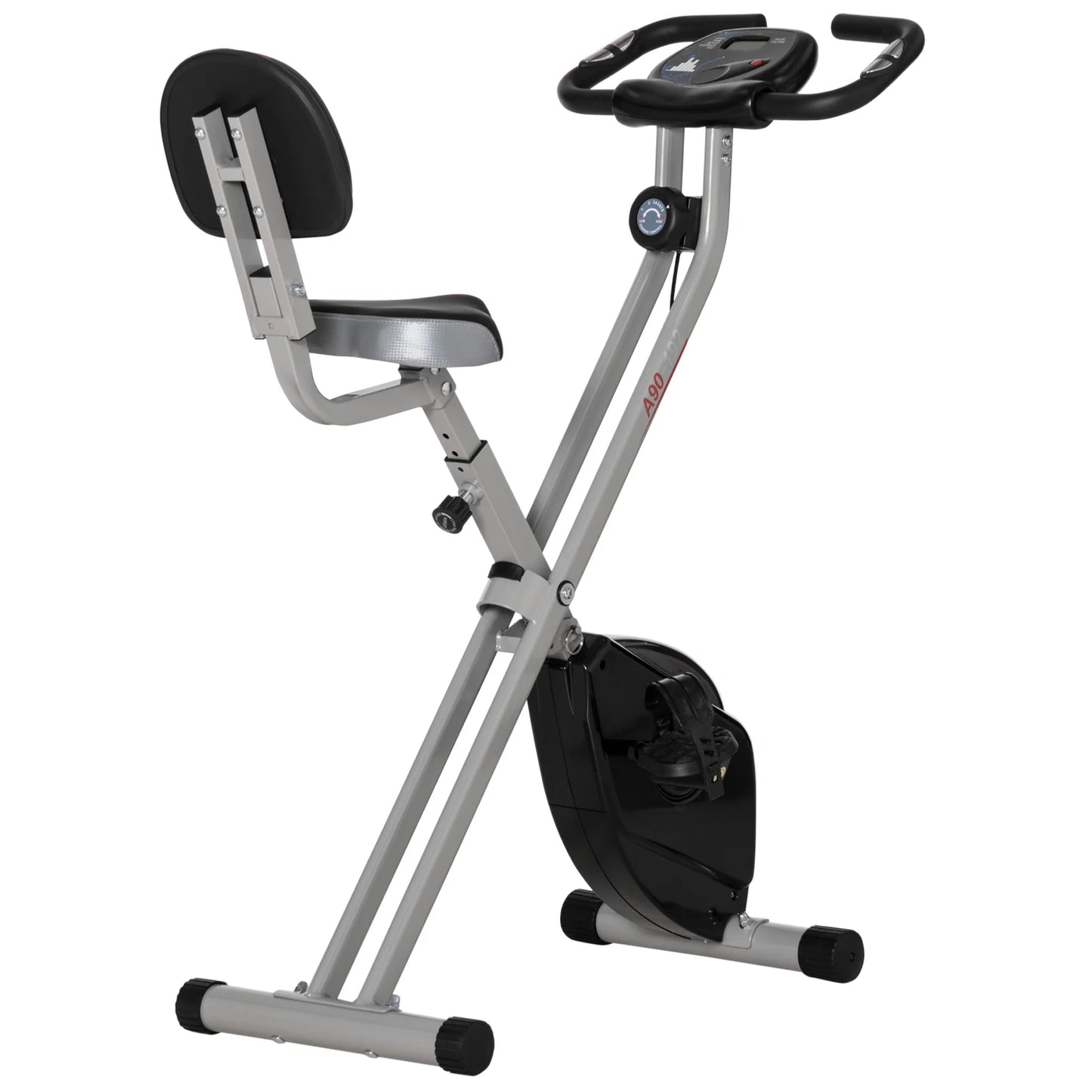 Foldable Indoor Exercise Bike with 8-Level Magnetic Resistance, LCD & Pulse Sensor