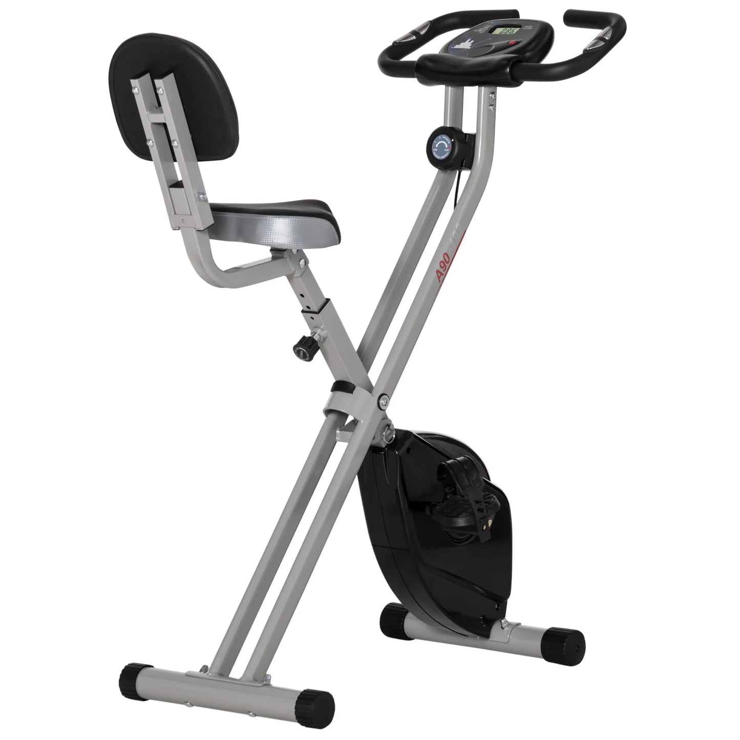 Foldable Indoor Exercise Bike with 8-Level Magnetic Resistance, LCD & Pulse Sensor
