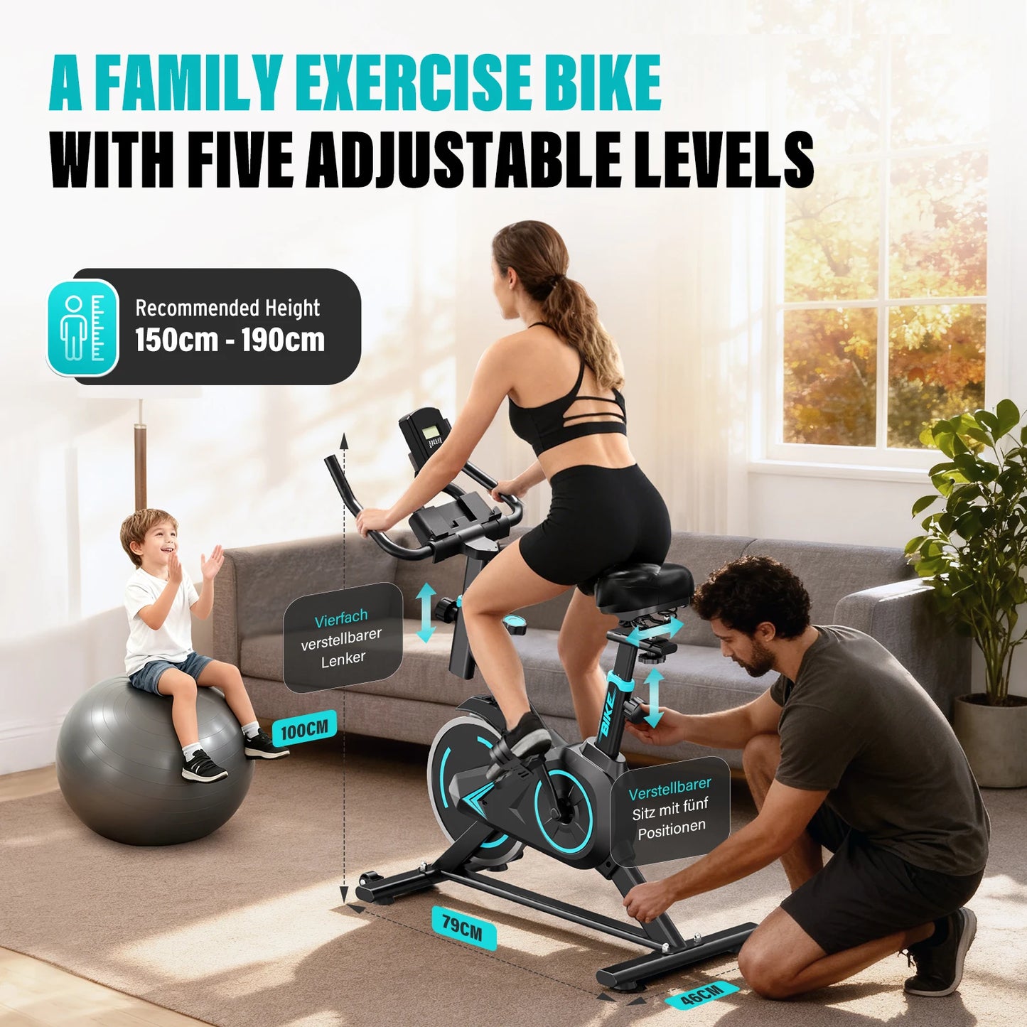Upright Spin Exercise Bike - Silent, Zwift Connected, Stepless Resistance
