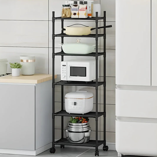 Sturdy 6-Tier Iron Storage Rack for Kitchen and Home Use