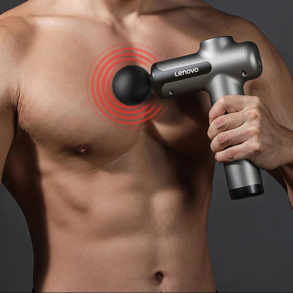 Lenovo Massage Gun with Case – 8 Heads, 99 Levels, 13kg Force