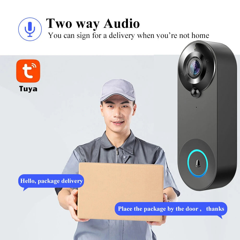 1080P Smart Video Doorbell with Night Vision, PIR Motion & Two-Way Audio