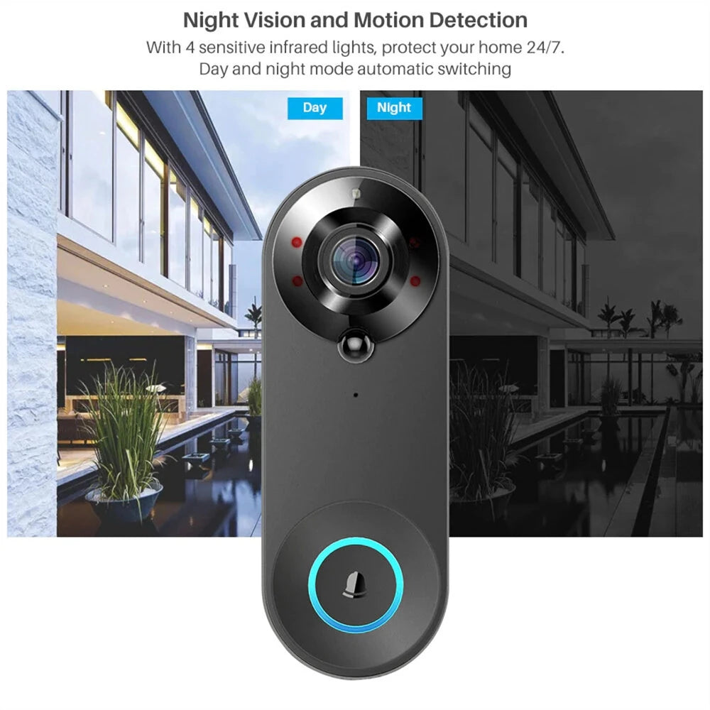 1080P Smart Video Doorbell with Night Vision, PIR Motion & Two-Way Audio