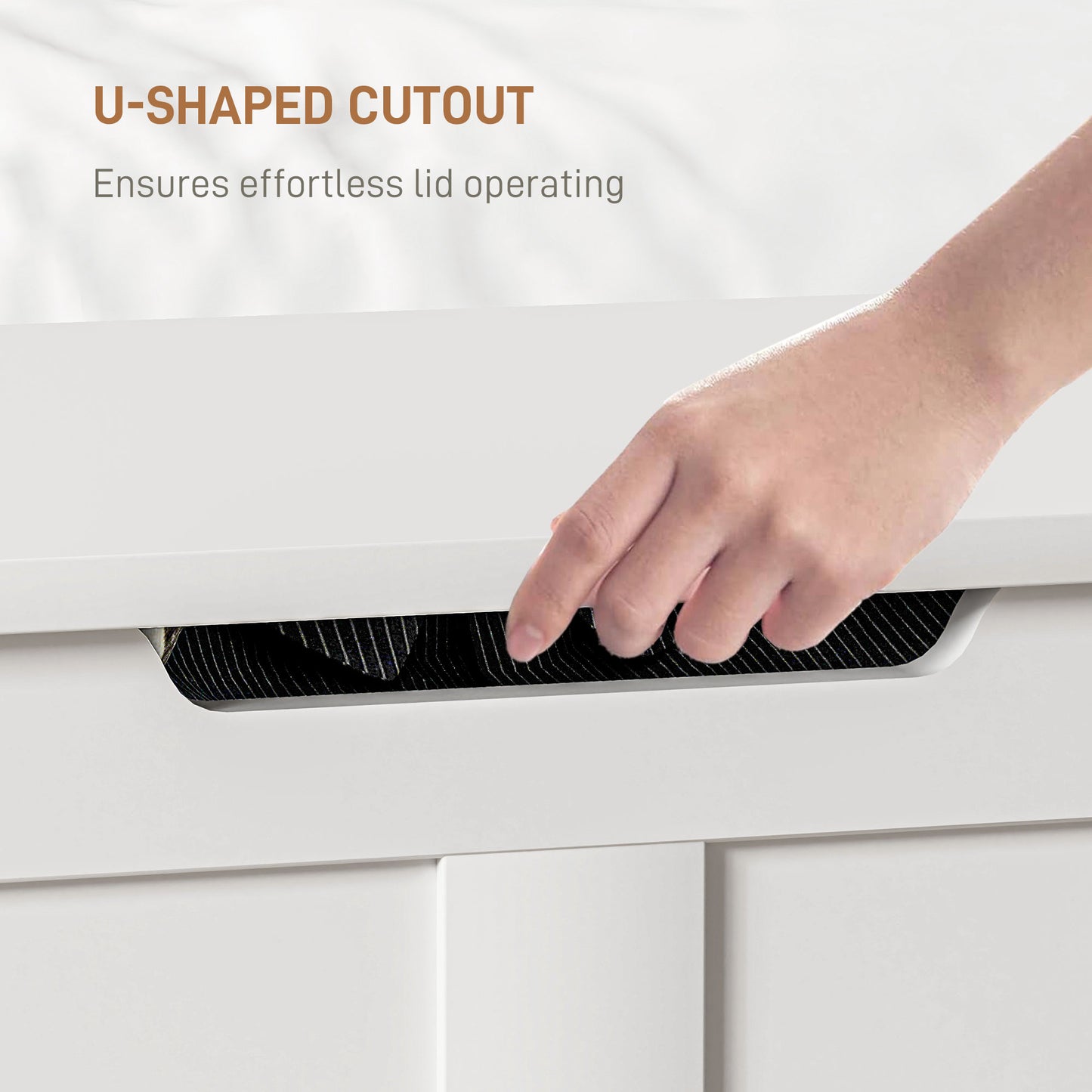 100L Storage Ottoman Chest with Safety Hinge – White Wood-Effect