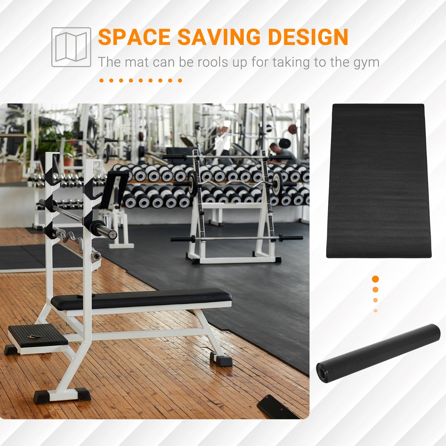 Equipment Mat 200 x 100 cm PVC – Anti-slip Gym Floor Protector