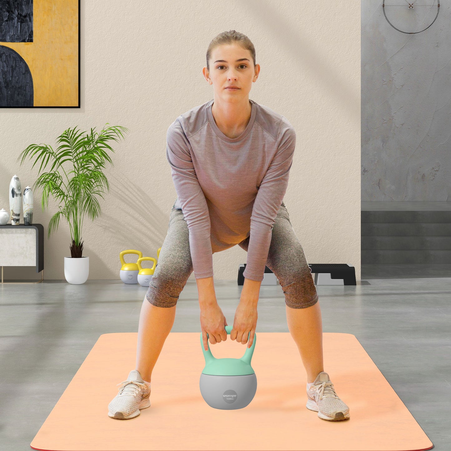 10kg Soft Kettlebell with Non-Slip Handle – Floor Safe & Upright Base