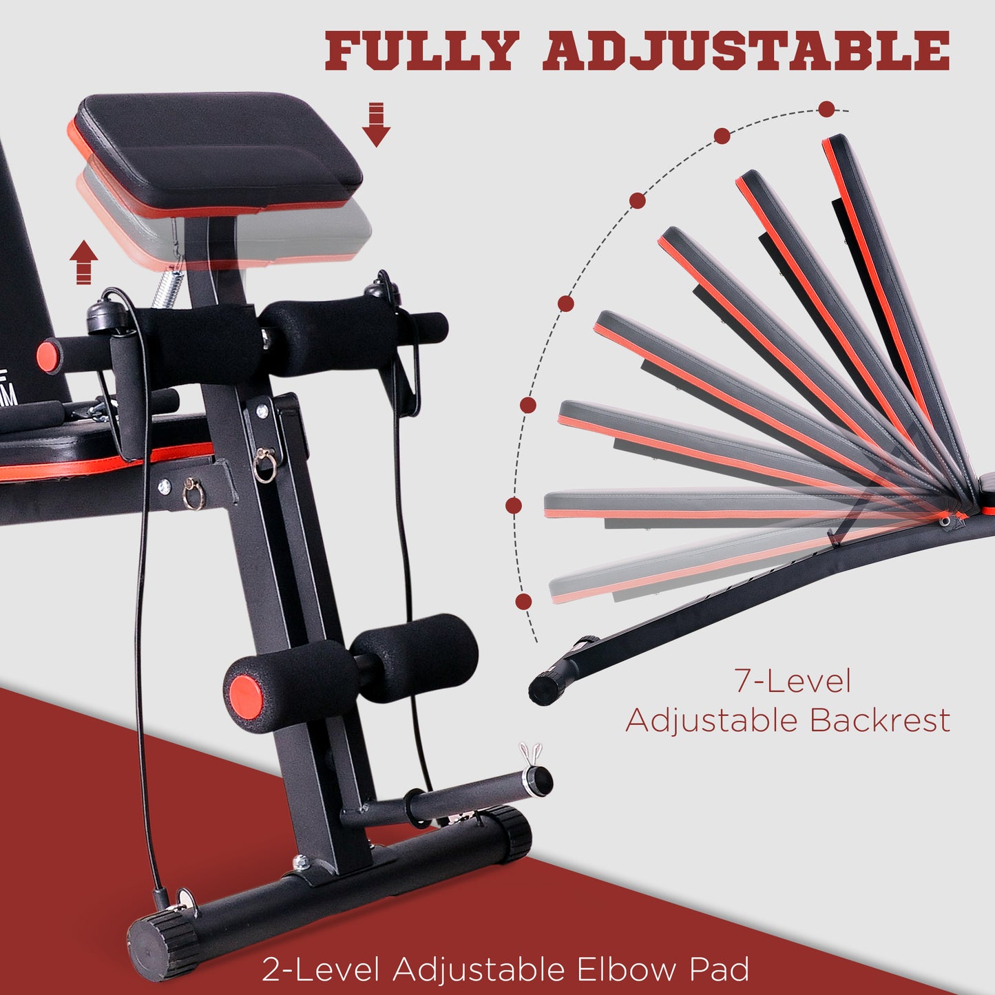 Foldable Dumbbell Bench with 7-Position Backrest & 120kg Capacity