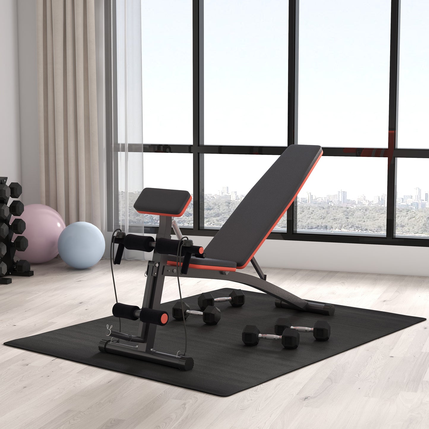 Foldable Dumbbell Bench with 7-Position Backrest & 120kg Capacity