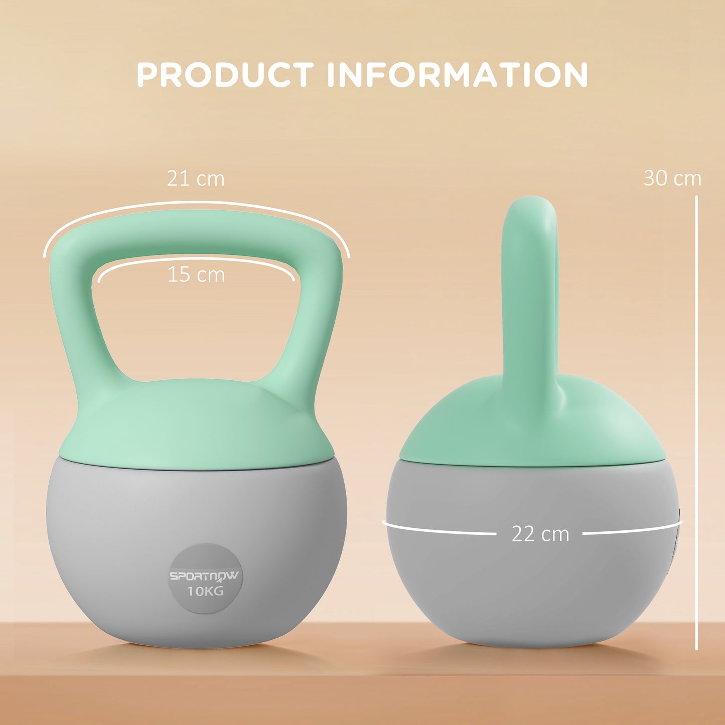 10kg Soft Kettlebell with Non-Slip Handle – Floor Safe & Upright Base