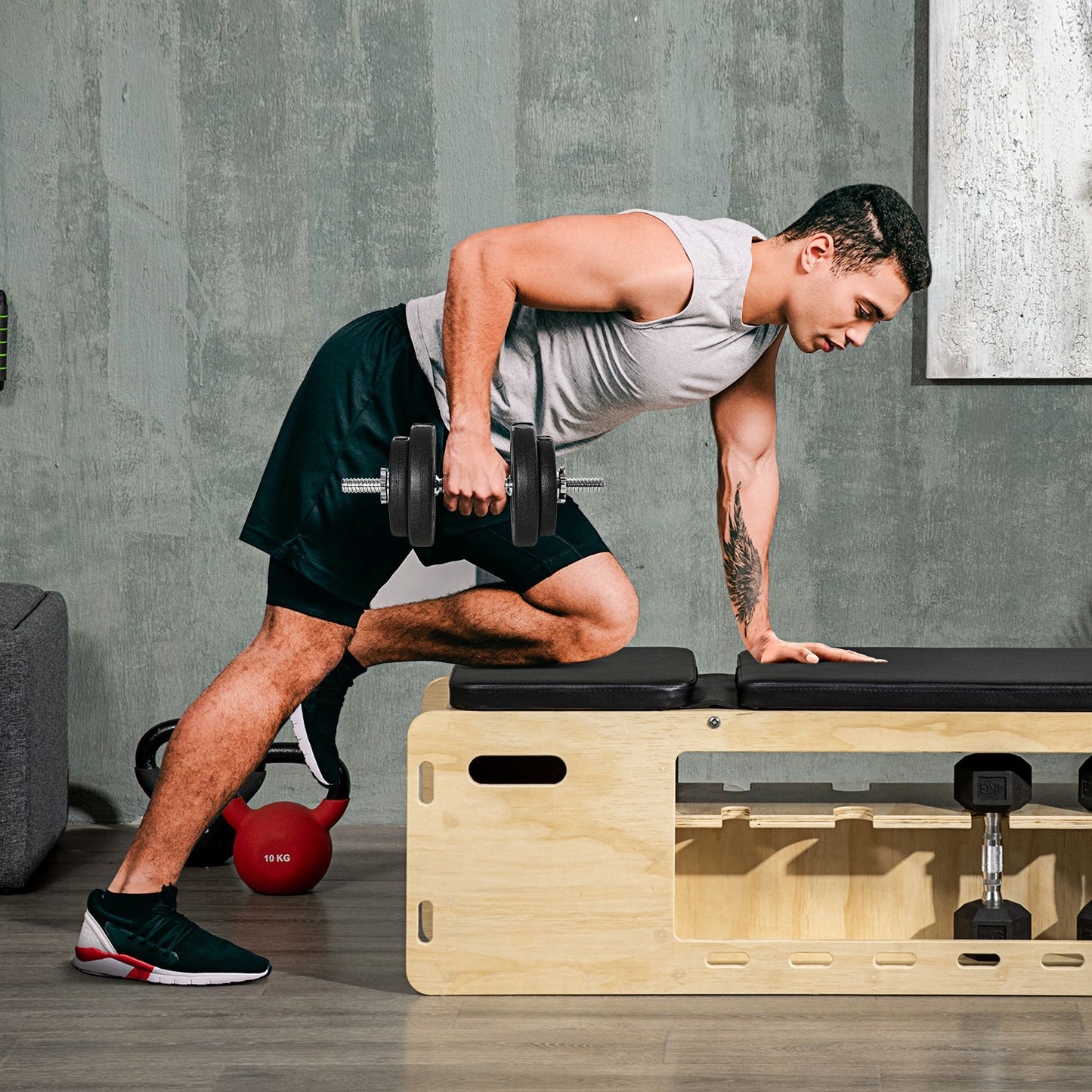 20kg Adjustable Dumbbell Set with 4x2.5kg & 4x1.5kg Weights