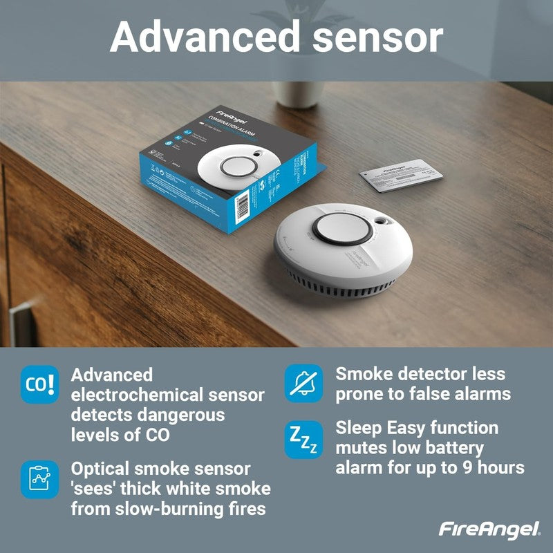 FireAngel Combination Smoke and Carbon Monoxide Alarm for Home