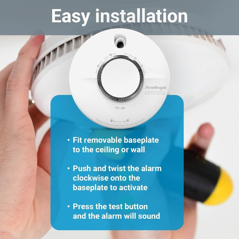 FireAngel Combination Smoke and Carbon Monoxide Alarm for Home