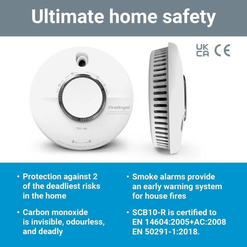 FireAngel Combination Smoke and Carbon Monoxide Alarm for Home