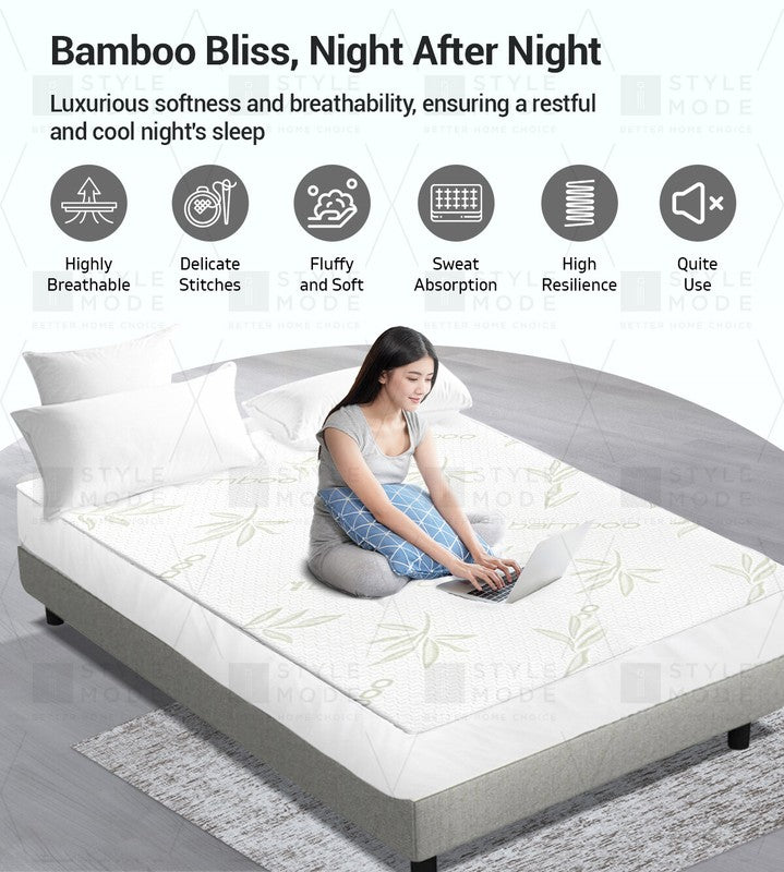 Bamboo Memory Foam Mattress Topper – Soft & Cooling
