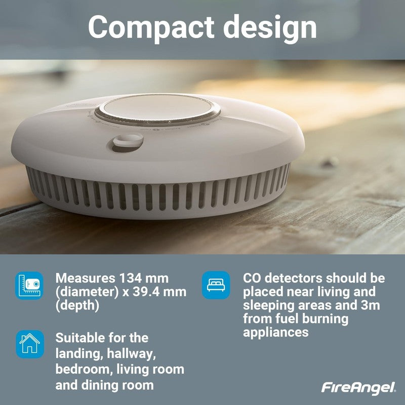 FireAngel Combination Smoke and Carbon Monoxide Alarm for Home