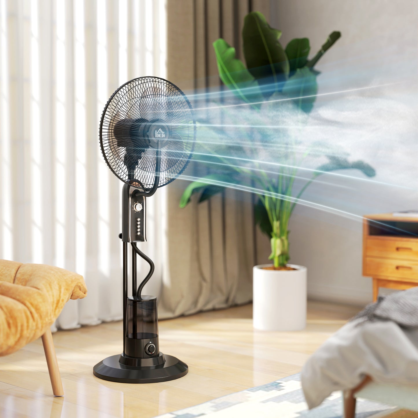Pedestal Misting Fan with Ultrasonic Spray, 70° Oscillation