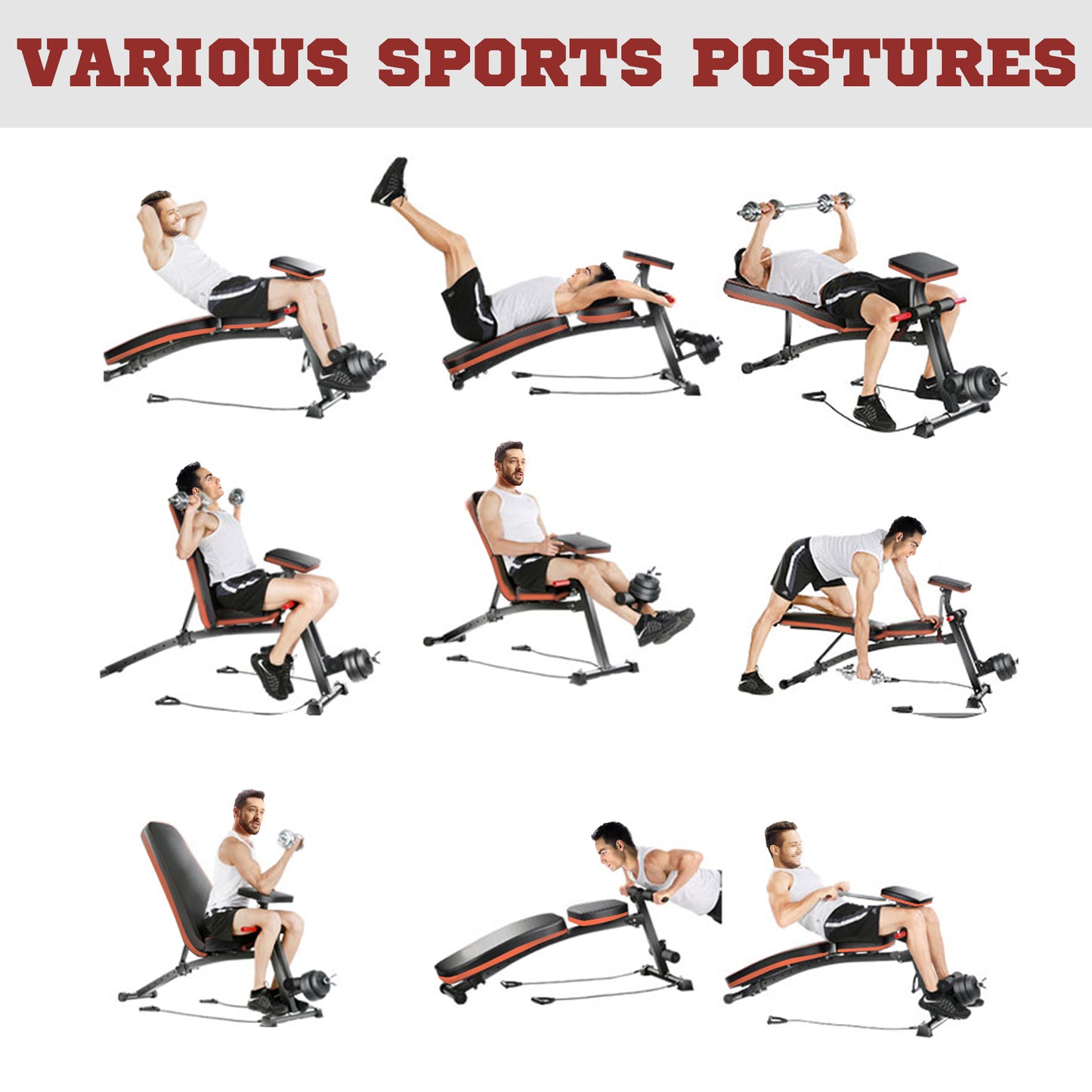 Foldable Dumbbell Bench with 7-Position Backrest & 120kg Capacity