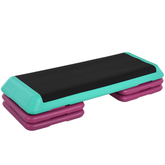 HOMCOM Adjustable Aerobic Stepper 10/15/20 cm – Non-Slip, 150 kg
