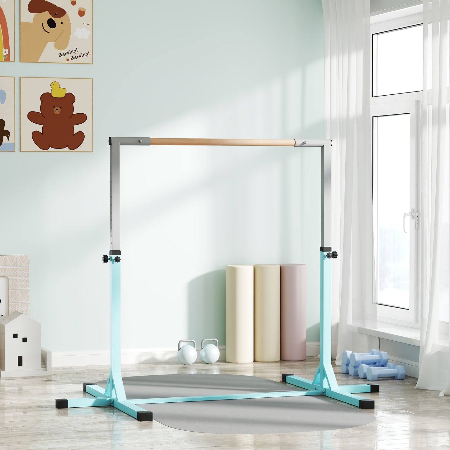 Height Adjustable Kids Gymnastics Bar – 13 Levels, 92–150 cm
