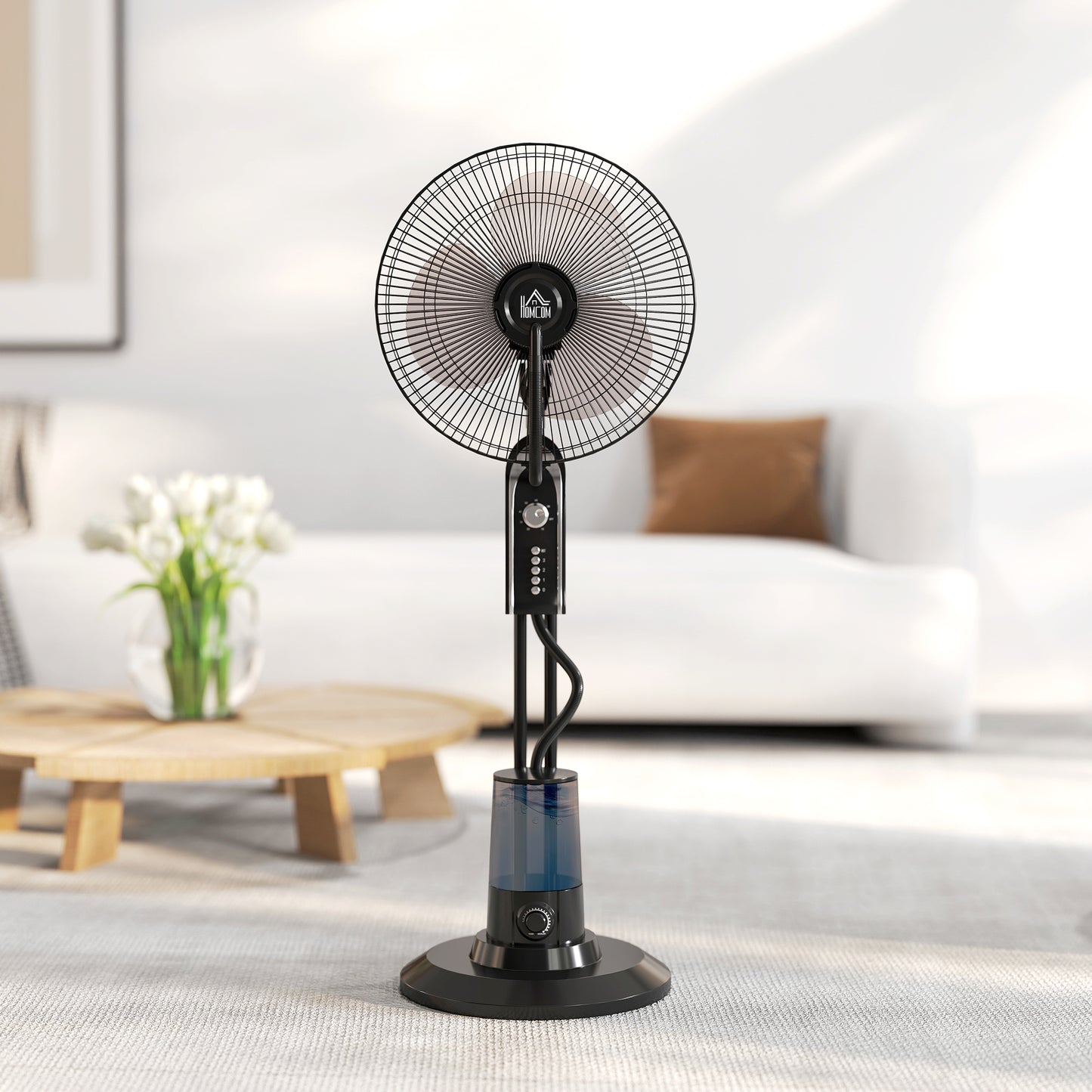 Pedestal Misting Fan with Ultrasonic Spray, 70° Oscillation